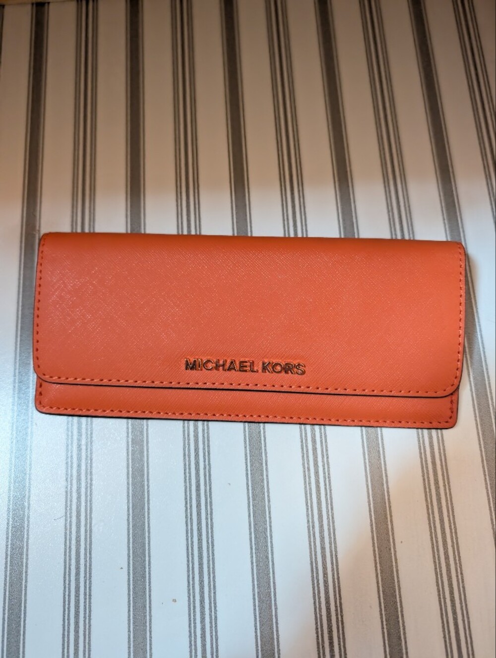 Michael Kors Orange Saffiano Leather Continental Wallet